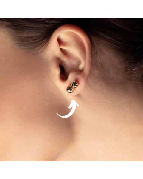 Real Gold Lined Stud Earring Set 0007MMV/76 E1030