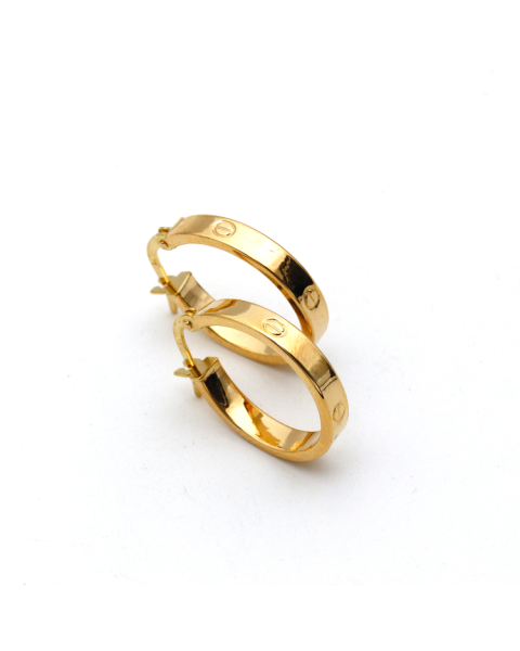 Real Gold Round GZCR Medium Clip Earring Set 5853 E1742