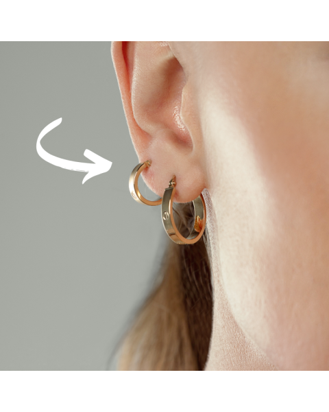 Real Gold Round GZCR Small Clip Earring Set 5853/10 E1744