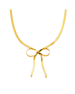 Real Gold Snake Chain Bow Design Necklace (40 C.M) 0041 N1542