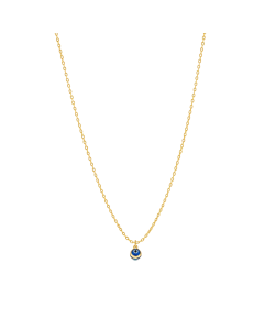 Real Gold Single Evil Eye Dangler Eye Adjustable Size Necklace 0135 N1402