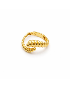 Real Gold Twisted Ring 0194 (Size 6) R2847