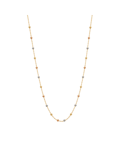 Real Gold 3 Color Beads Ball 1.5 MM Dangler Necklace (40 C.M) 0477 N1558