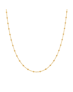 Real Gold 1 Color Beads Ball 1.5 MM Dangler Adjustable Size Necklace - Model 0477 N1521