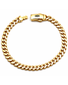 Real Gold Cable Link Thick Infinity Lock 5 MM Unisex Bracelet (17 C.M) 0771 / 1 BR1896