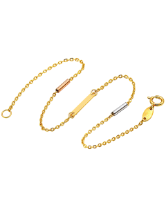 Real Gold Luxury 3-Color Roller Sleeves Plate Design Bracelet - Model 1018 BR1673