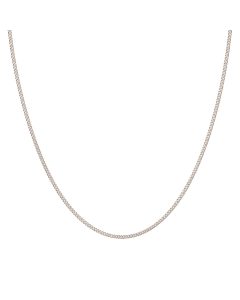 Real White Gold Curb Flat Carpet Chain Necklace 1153 (45 C.M) CH1251