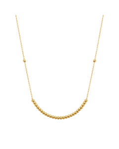 Real Gold Plain Beads Balls 2MM chain Adjustable Size Necklace (40+5 = 45 C.M) 1337/2 N1553