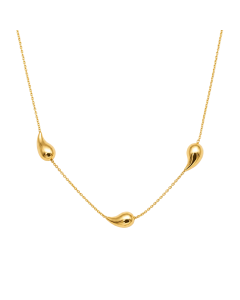Real Gold 3 Teardrop Adjustable Size Necklace (40+5 = 45 C.M) 1677 N1540