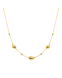 Real Gold 3 Teardrop Adjustable Size Necklace (40 + 5 = 45 C.M) 1679 N1489