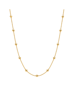 Real Gold 13 Glittering Balls with beads chain Adjustable Size Necklace (40+5 = 45 C.M) 3221 N1545