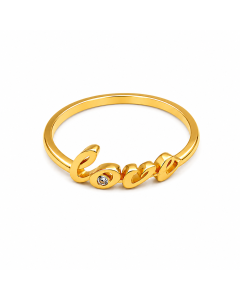 Real Gold Love Script Ring (Size 8) 6101 R2894
