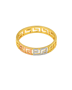 Real Gold 3 Color Imperial Greek Maze Ring (Size 6) 6495-TC R2900