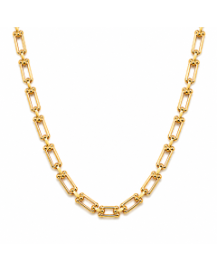 Real Gold GZTF Hardware Solid Textured Chain Necklace 4725 (45 C.M) CH1236