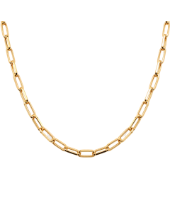 Real Gold Thick Link Paper Clip Solid Chain Necklace CVB498 (40 C.M) CH1273