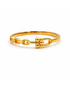 Real Gold GZTF Paper Clip Ring 7439 (Size 6) R2835