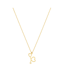 Real Gold Heart Stethoscope Adjustable Size Necklace (45 C.M) 7887 N1454
