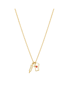 Real Gold 3 Color Nurse Adjustable Size Necklace 7893 N1406
