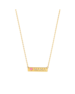 Real Gold Red Heart MOM Adjustable Size Necklace 7958 N1405