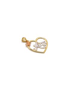 Real Gold 3 Color Mum Heart Pendant - Model 2274 P 2014