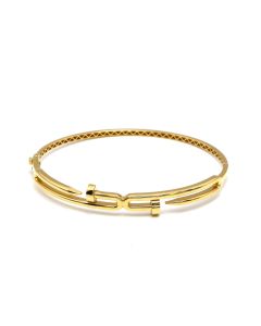 Real Gold Dual Infinity Bangle Imperial Crest BNG1330 (Size 17) BA1646