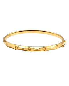 Real Gold Embossed Radiance Twisted Bangle Imperial Crest 3323 - (SIZE 19) BA1554
