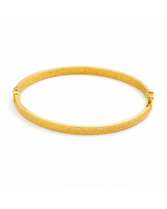 Real Gold Thick Plain Maze Hoop Bangle 0106/4 - (SIZE 14) BA1576