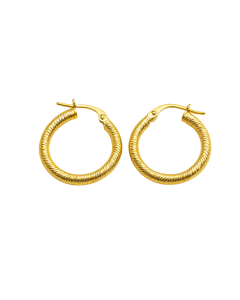 Real Gold Round Silk Clip Earrings Set - Model 0419 E1950