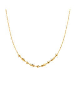 Real Gold Harmony Barrel Bead Texture Roller Necklace 45 CM 2526 DC N1566