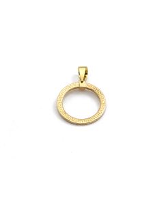 Real Gold Round 2 Side Maze Hoop Pendant - Model 5571 P 2007