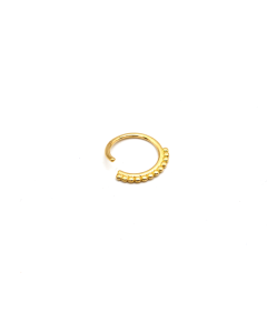 Real Gold Round Nose Ring Piercing With Side Beads 0007 NP1024