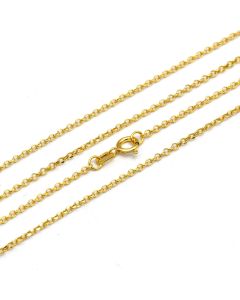 Real Gold Plain Cable Chain Necklace 8353 (50 C.M) CH1256