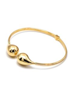 Real Gold 2 Color Teardrop Bangle (Size 16) 3485/YW BA1603