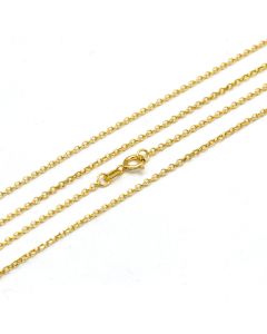 Real Gold Plain Cable Chain Necklace 8353 (40 C.M) CH1258