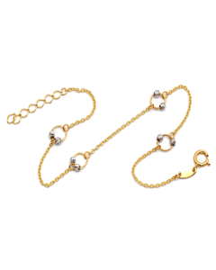 Real Gold 2 Color Ball Ring Adjustable Size Bracelet 3130 BR1650