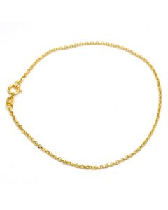 Real Gold Plain Cable Chain Anklet 8353 (25 C.M) A1343