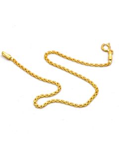 Real Gold Plain Flat Chain Bracelet (17 C.M) - Model 4565 BR1825