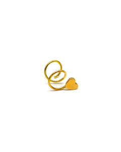 Real Gold Spiral Heart Ear Piercing H 0407-1 E1820