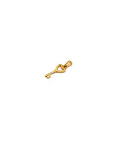 Real Gold Pendant with Two Heart and Key Design - Model 0295 P 1945