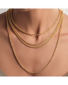 Real Gold Solid Thick Rope Men Chain 4 MM 2603 (50 C.M) CH1202