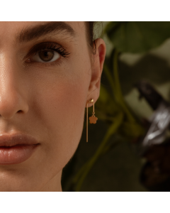 Real Gold Butterfly Dangler Sleeve Stud Earring Set 2105-11 E1707