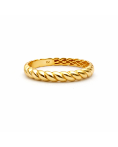 Real Gold Thick Rope Ring 0164 (Size 6) R2828