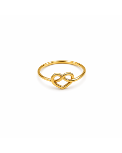 Real Gold Plain Infinity Heart Knot Ring 7722 (Size 6) R2863
