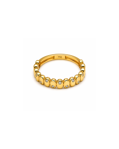 Real Gold Luxe Studded Band Ring 0946 (Size 6) R2855