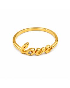 Real Gold Love Script Ring (Size 6) 6101 R2896