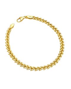 Real Gold Unisex Leaf Chain Bracelet (16 CM) - Model CVB 0258-1 BR1749