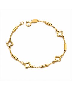 Real Gold Four Leaf Clover Roller Bracelet (19 CM) 2260 BR1924