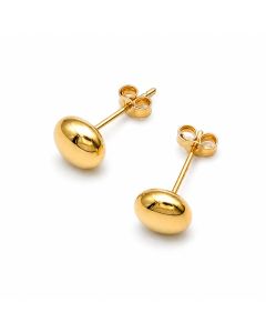 Real Gold 7MM Button Stud Earrings Set - Model 8563 E1977
