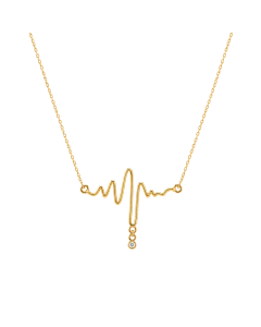 Real Gold Heart Beat with Stone Adjustable Size Necklace - Model 0028 N1433
