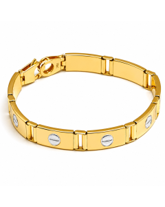 Real Gold GZCR 2 Color Screw Belt Unisex Bracelet (18 C.M) 0151-YW BR1632